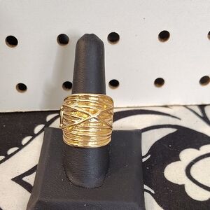 Gold Tone Wrapped Band Ring - Women Jewelry